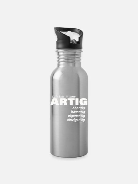 ARTIG - Trinkflasche mit integriertem Trinkhalm - Lightsilver