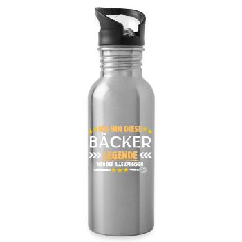 Bäcker Legende - Trinkflasche mit integriertem Trinkhalm - Lightsilver - Rechts
