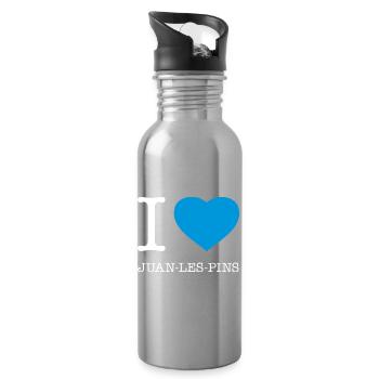 I LOVE JUAN LES PINS France - Water bottle with straw - silver - Right