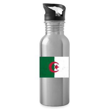 Drapeau de l’Algérie – Fierté et identité nationale - Gourde avec paille intégrée - argent clair - Droite