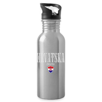 Originally from Croatia, born in Croatia - Water bottle with straw - silver - Right