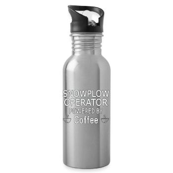 Snowplow Operator Powered Coffee Schneepflugfahrer - Trinkflasche mit integriertem Trinkhalm - Lightsilver - Rechts