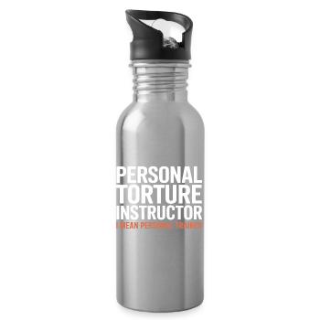 Folter-Instruktor Ich meine Personal Trainer - Trinkflasche mit integriertem Trinkhalm - Lightsilver - Rechts