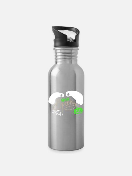 Stay Spooky - Trinkflasche mit integriertem Trinkhalm - Lightsilver