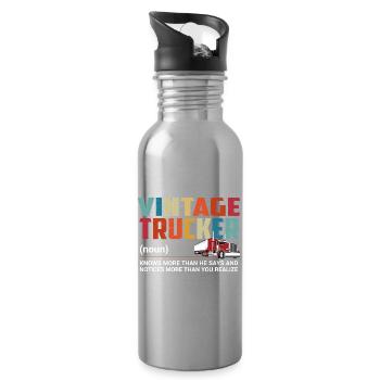 Lkw Fahrer - Trinkflasche mit integriertem Trinkhalm - Lightsilver - Rechts