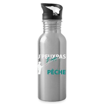 Je peux pas J'ai Peche - Gourde avec paille intégrée - argent clair - Droite