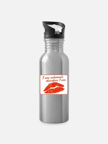 J’ai honte, donc j’ai honte - Gourde avec paille intégrée - argent clair