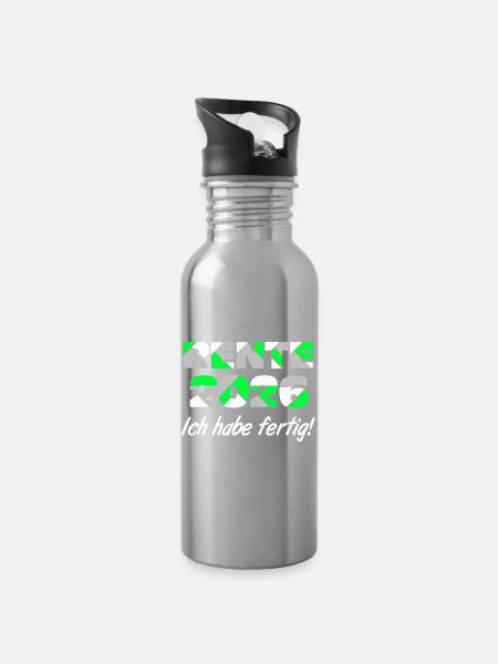 Rente 2026 , ich habe fertig - Trinkflasche mit integriertem Trinkhalm - Lightsilver