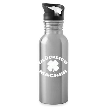 HAPPINESS MAKER - Water bottle with straw - silver - Right