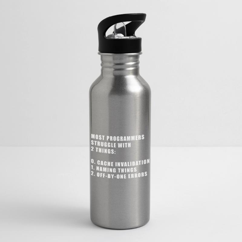2 hard things in computer science programmer Water bottle with straw