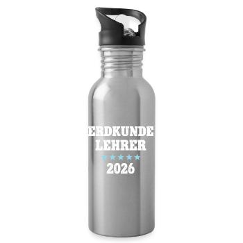 Geography Teacher 2026 Geography Teacher Geo School - Water bottle with straw - silver - Right