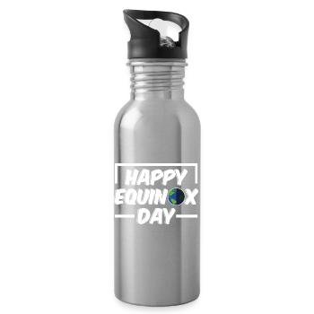 Frohe Tagundnachtgleiche Ostara Ostara - Trinkflasche mit integriertem Trinkhalm - Lightsilver - Rechts