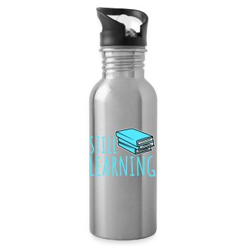 Still Learning Growth Student Motivation Saying - Water bottle with straw - silver - Right