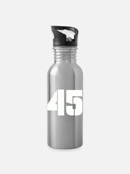 45 - Trinkflasche mit integriertem Trinkhalm - Lightsilver