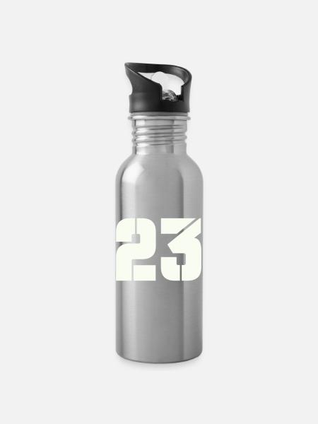 23 - Trinkflasche mit integriertem Trinkhalm - Lightsilver