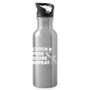 Handballspieler Motivation - Trinkflasche mit integriertem Trinkhalm - Lightsilver - Rechts