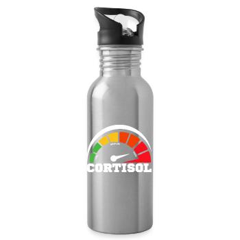 Lustiges, niedriges Cortisol, urkomisches, stressfreies Cortisol - Trinkflasche mit integriertem Trinkhalm - Lightsilver - Rechts