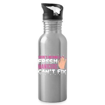 Nail Designer Nail Designer Cosmetics Nail Salon - Water bottle with straw - silver - Right