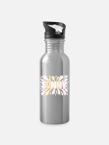 Sunny Splash Pastel Buchstaben - Trinkflasche mit integriertem Trinkhalm - Lightsilver