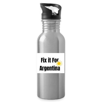 Fix It For Argentina - Trinkflasche mit integriertem Trinkhalm - Lightsilver - Rechts