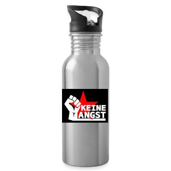 Widerstand - Keine Angst - Trinkflasche mit integriertem Trinkhalm - Lightsilver - Rechts