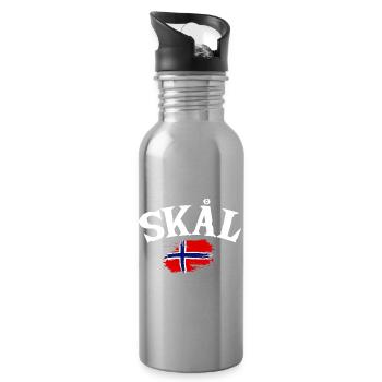 Vacances en Norvège dans les fjords de Norge Voyage en Scandinavie - Gourde avec paille intégrée - argent clair - Droite