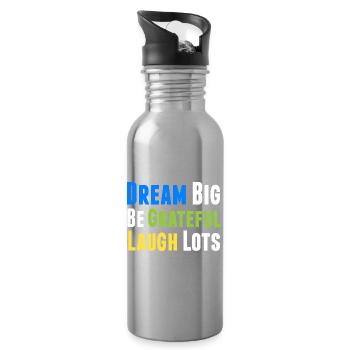 Positives Denken Inspirierend Motivation - Trinkflasche mit integriertem Trinkhalm - Lightsilver - Rechts