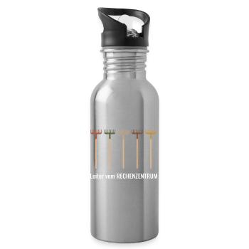 Rechenzentrum Gärtner Garten Gartenarbeit - Trinkflasche mit integriertem Trinkhalm - Lightsilver - Rechts