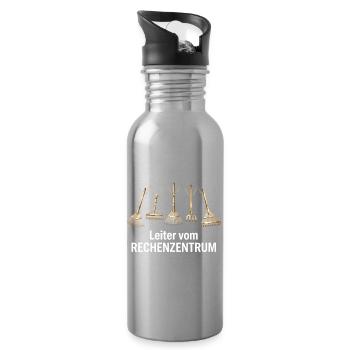 Hello World Programmiersprachen Programmierer Nerd - Trinkflasche mit integriertem Trinkhalm - Lightsilver - Rechts