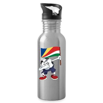 Seychelles Dabbing Football - Gourde avec paille intégrée - argent clair - Droite