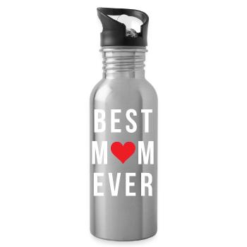 Best Mom Ever - Water bottle with straw - silver - Right