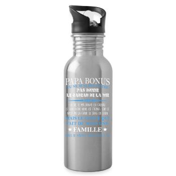 Papa bonus TU NE M’AS PEUT-ÊTRE PAS DONNE LE CADEA - Gourde avec paille intégrée - argent clair - Droite