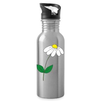süsses Gänseblümchen - Trinkflasche mit integriertem Trinkhalm - Lightsilver - Rechts