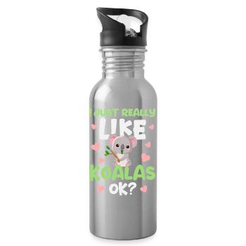 Koala Koalabär - Trinkflasche mit integriertem Trinkhalm - Lightsilver - Rechts