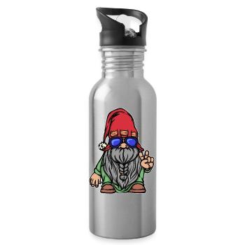 Beard Hairstyle Beard Growth Masculinity Beard Wearer - Water bottle with straw - silver - Right