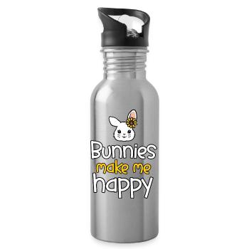 Rabbit Rabbit - Water bottle with straw - silver - Right