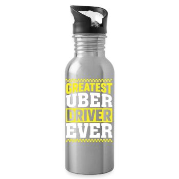 Großartiger Uber Fahrer Motiv - Trinkflasche mit integriertem Trinkhalm - Lightsilver - Rechts