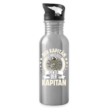 Kapitän Motorboot Segeln Boot Schiff Schifffahrt - Trinkflasche mit integriertem Trinkhalm - Lightsilver - Rechts