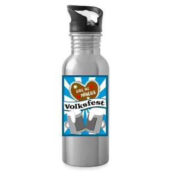 Volksfest in München - Trinkflasche mit integriertem Trinkhalm - Lightsilver - Rechts