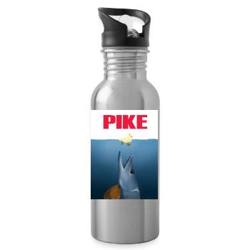 Pike attack - Water bottle with straw - silver - Right