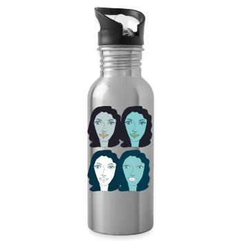 lady art pop - Water bottle with straw - silver - Right
