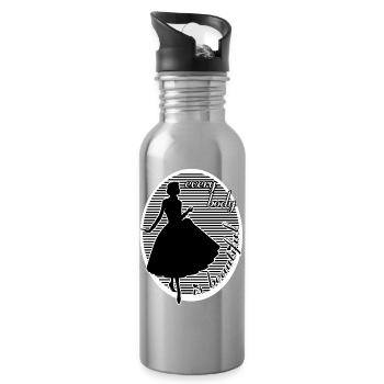 Chaque corps est belle beauté femme beauté - Gourde avec paille intégrée - argent clair - Droite