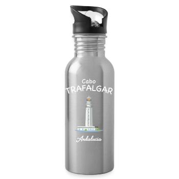 Leuchtturm Kap von Trafalgar, Andalusien, Spanien - Trinkflasche mit integriertem Trinkhalm - Lightsilver - Rechts