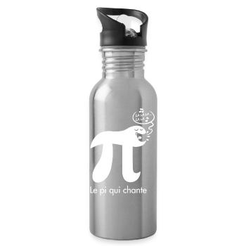 le pi qui chante - Gourde avec paille intégrée - argent clair - Droite