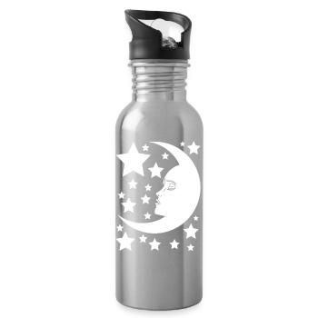 La lune au féminin - Gourde avec paille intégrée - argent clair - Droite
