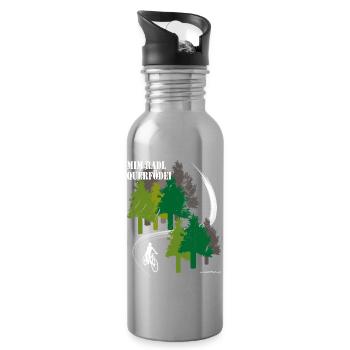 mim Radl querfödei - mit dem Rad quer Feld ein - Trinkflasche mit integriertem Trinkhalm - Lightsilver - Rechts