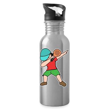 Padelspiel Padel Statement Schläger Training - Trinkflasche mit integriertem Trinkhalm - Lightsilver - Rechts