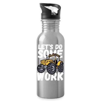 Farm Farmer Tractor Statement Field Tractor - Water bottle with straw - silver - Right