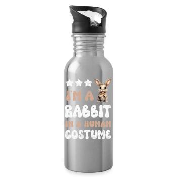 Lapin Lapin - Gourde avec paille intégrée - argent clair - Droite