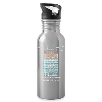 Rotterdam, Weißes Haus am Alten Hafen, Niederlande - Trinkflasche mit integriertem Trinkhalm - Lightsilver - Rechts